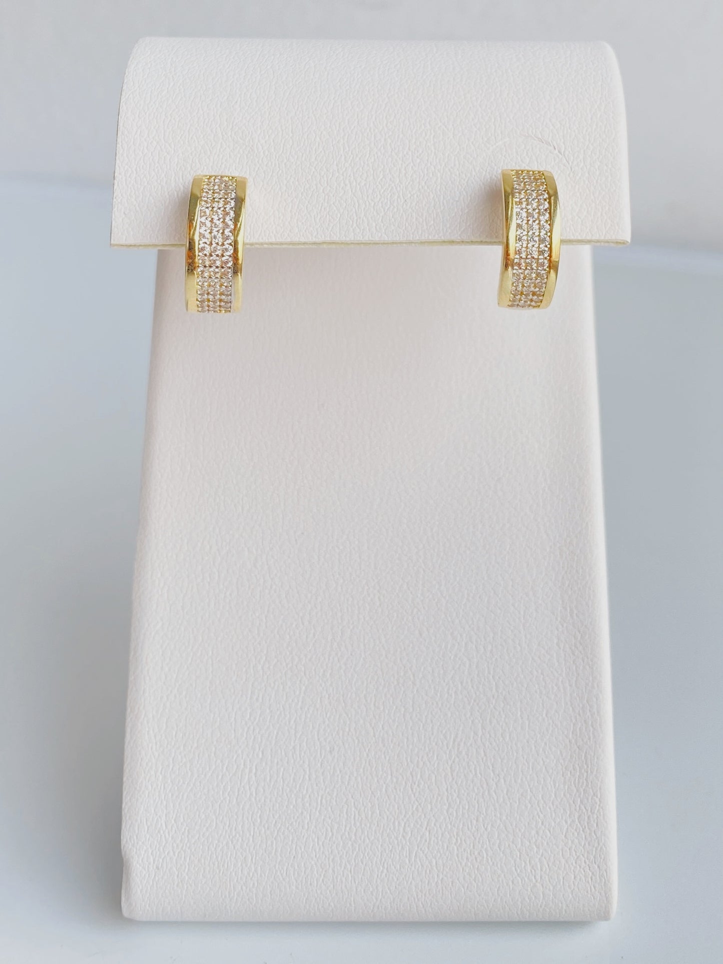 10K Gold Thick CZ Huggies