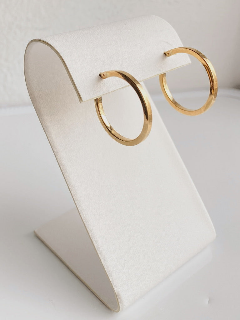 10K Gold Medium Flat Hoops