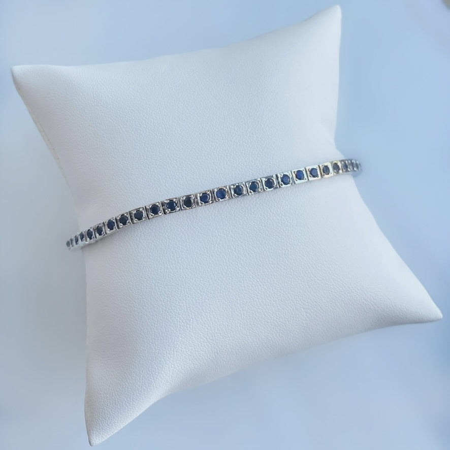 Sapphire Sterling Silver Tennis Bracelet