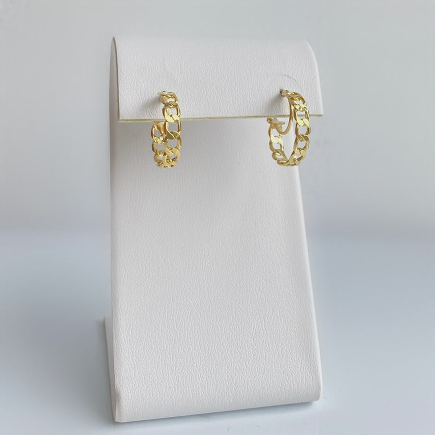 10K Gold Flat Curb Link Hoops