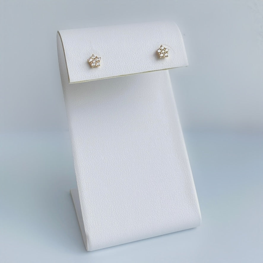 10K Gold CZ Flower Studs