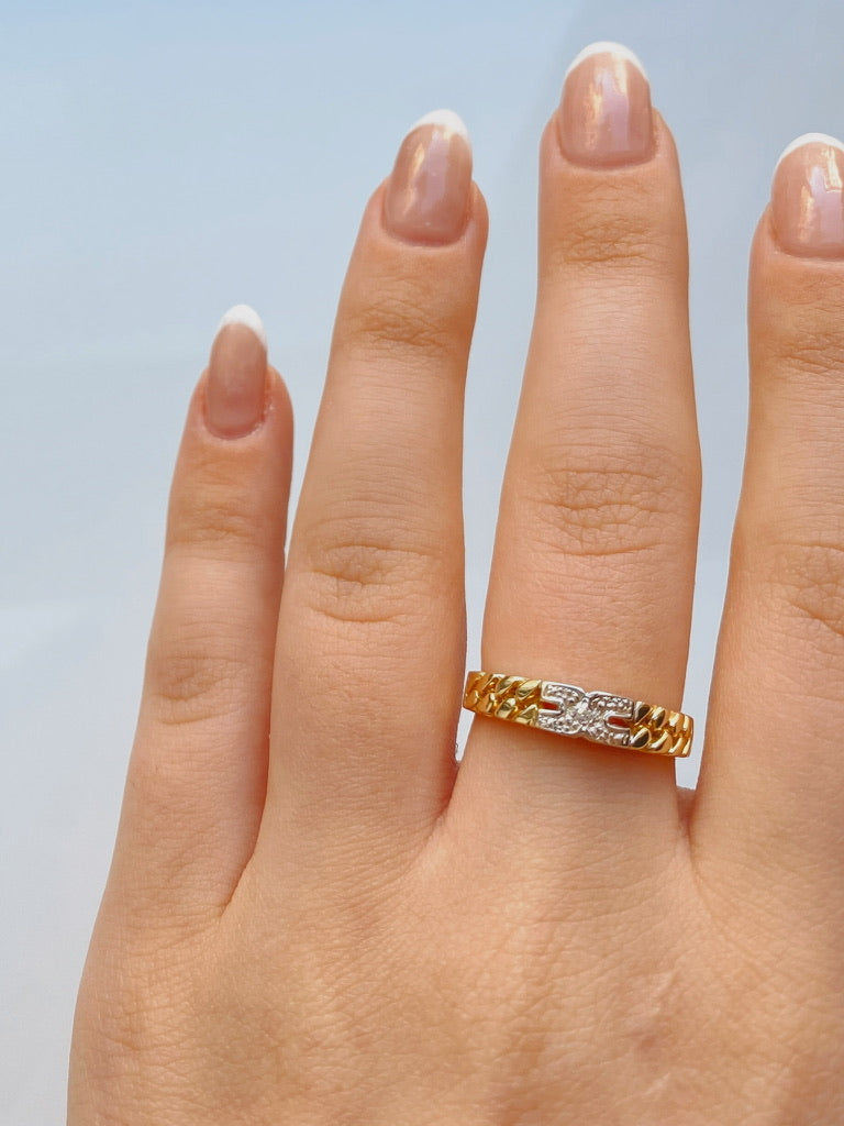 14K Gold Double C Ring
