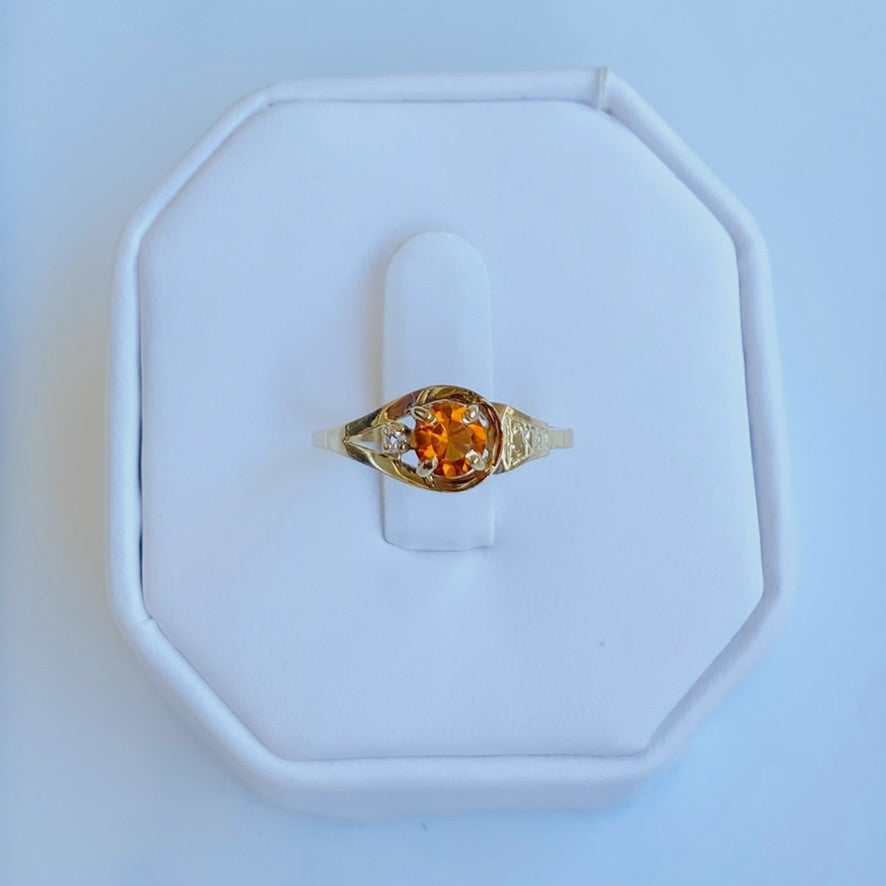 Gold Vermeil Topaz White Sapphire Loop Ring