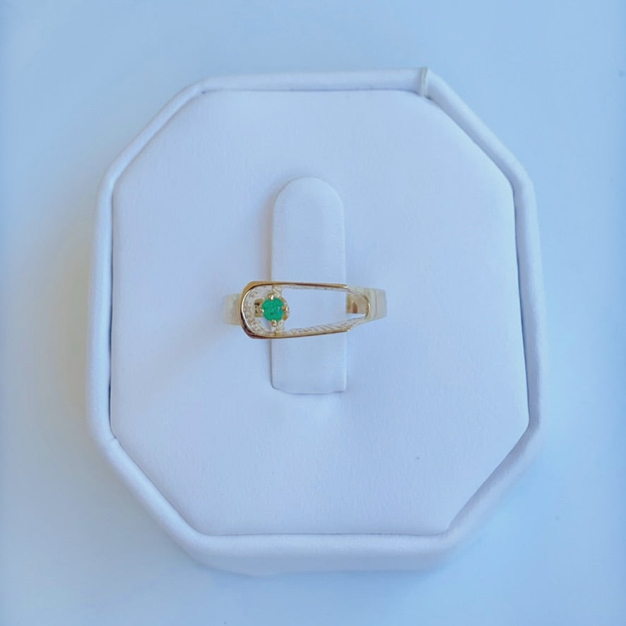 Gold Vermeil Emerald Silhouette Ring