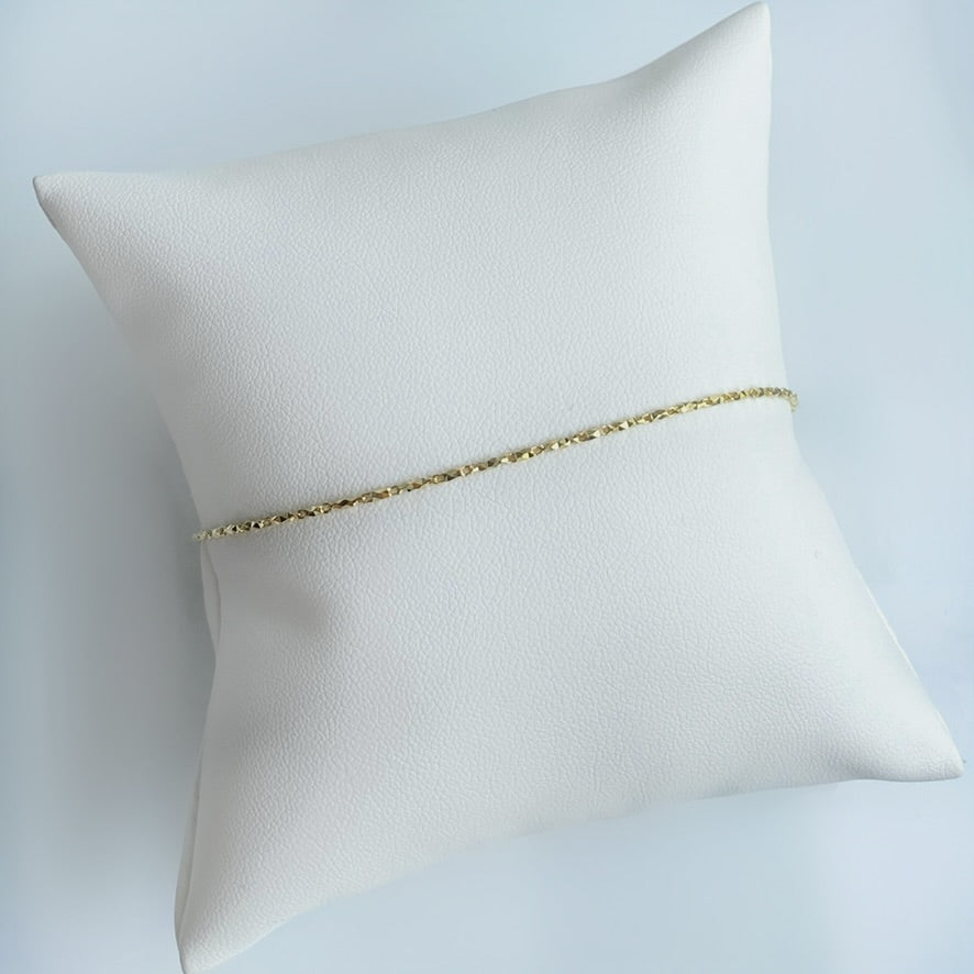 10K Gold Diamond Cut Shimmer Bracelet
