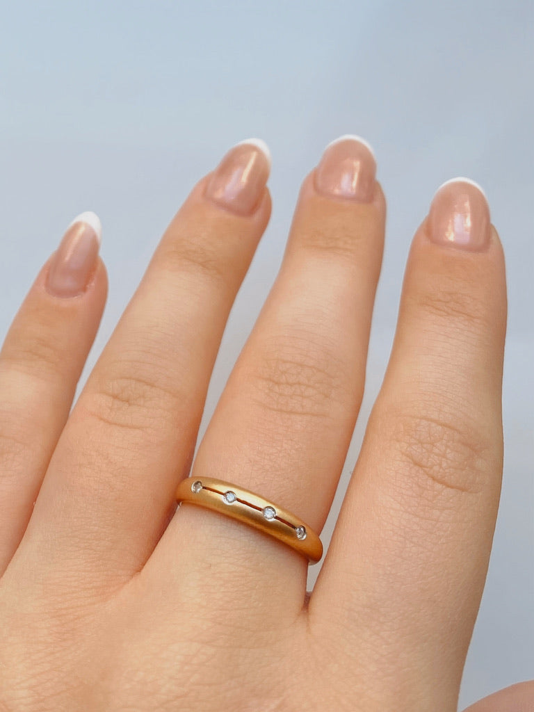 14K Matte Rose Gold Stackable Ring