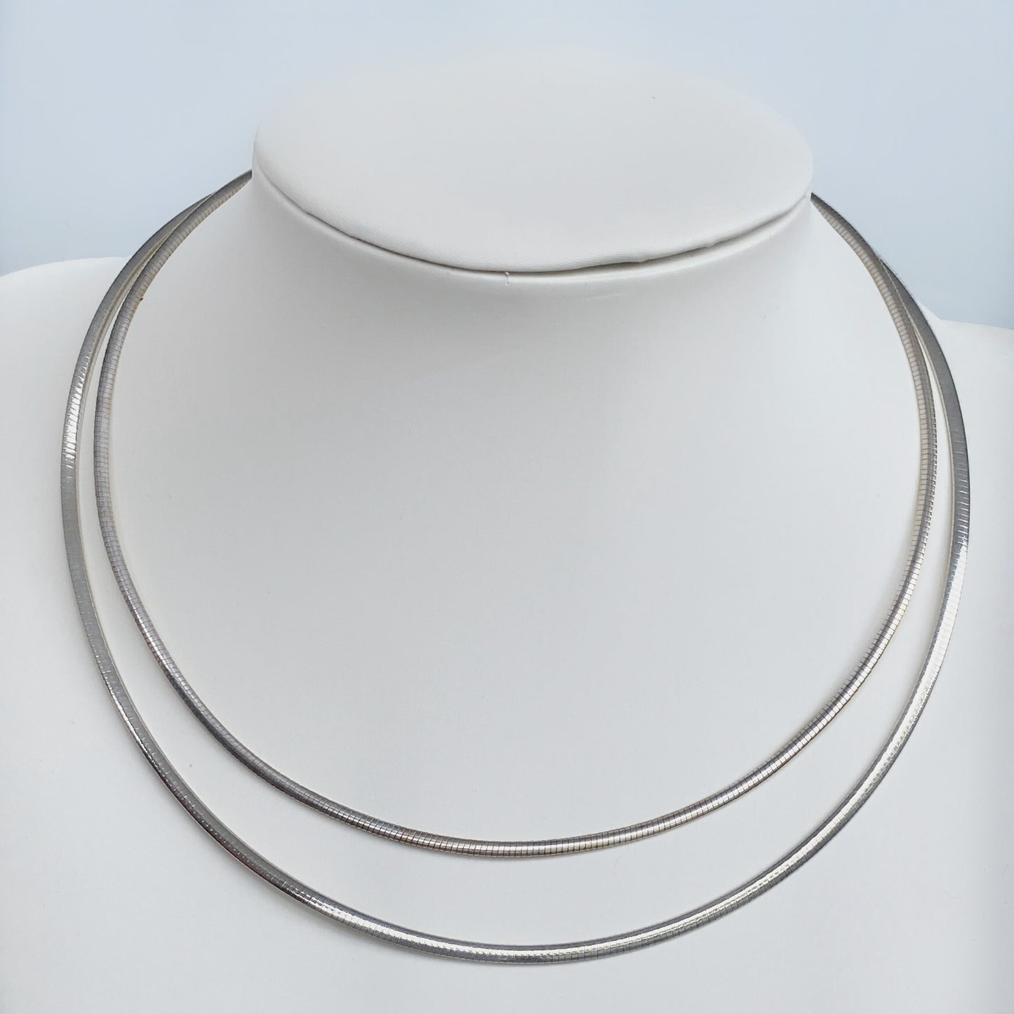 Two Tone Reversible Sterling Silver Omega Chain with 14K Gold Plated Side 3mm Wide 20” Long