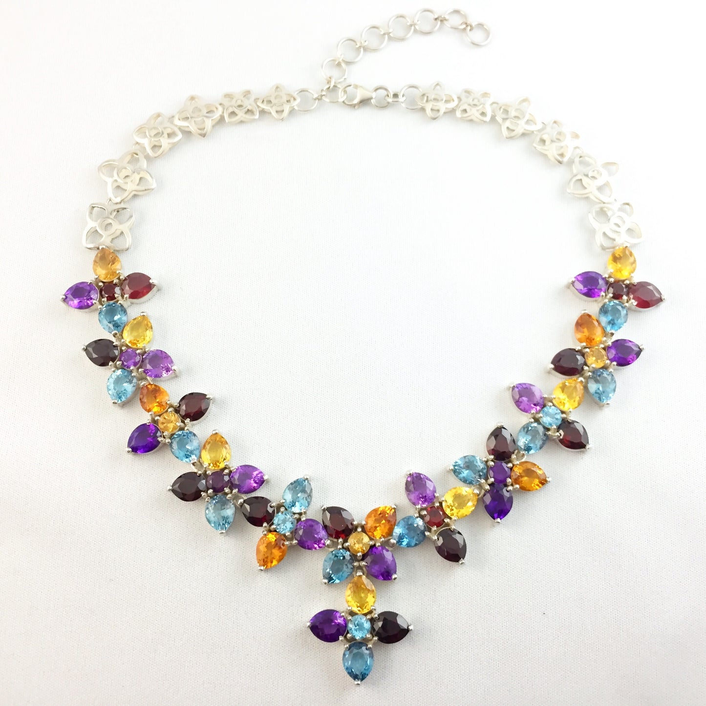 Multi Colored Gemstone Statement Necklace