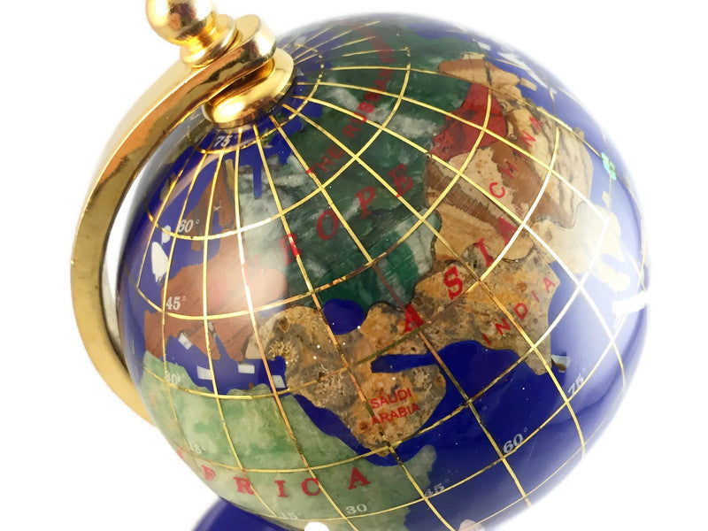 Gem Globe Lapis Ocean on a Lapis Stand 80mm