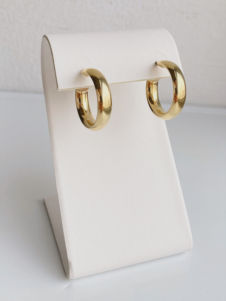 10K Gold Thick Medium Hoops