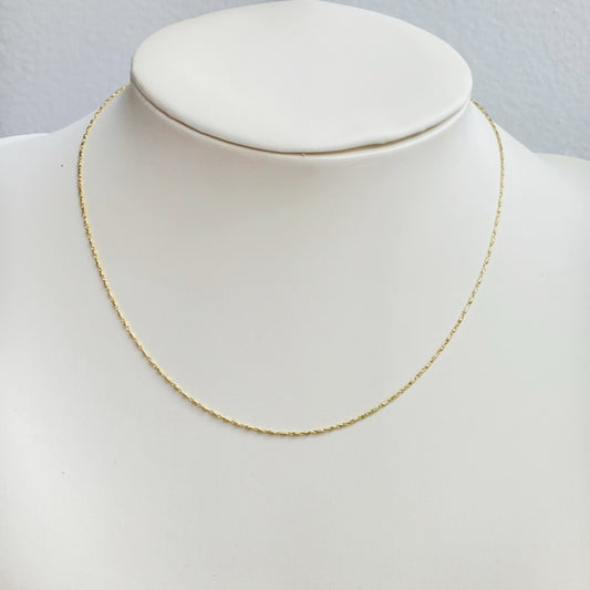 10K Gold Carved Pellet 16" Necklace