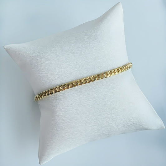 10K Gold Thick Puffed Curb Link Bracelet