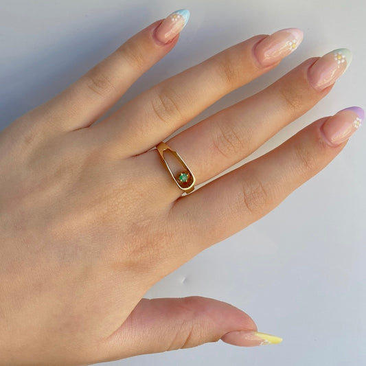 Gold Vermeil Emerald Silhouette Ring