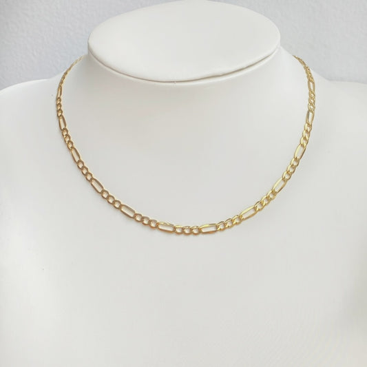 10K Gold 3mm Flat Figaro Necklace