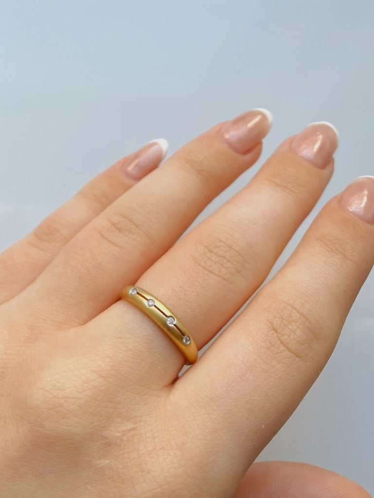 14K Matte Yellow Gold Stackable Ring