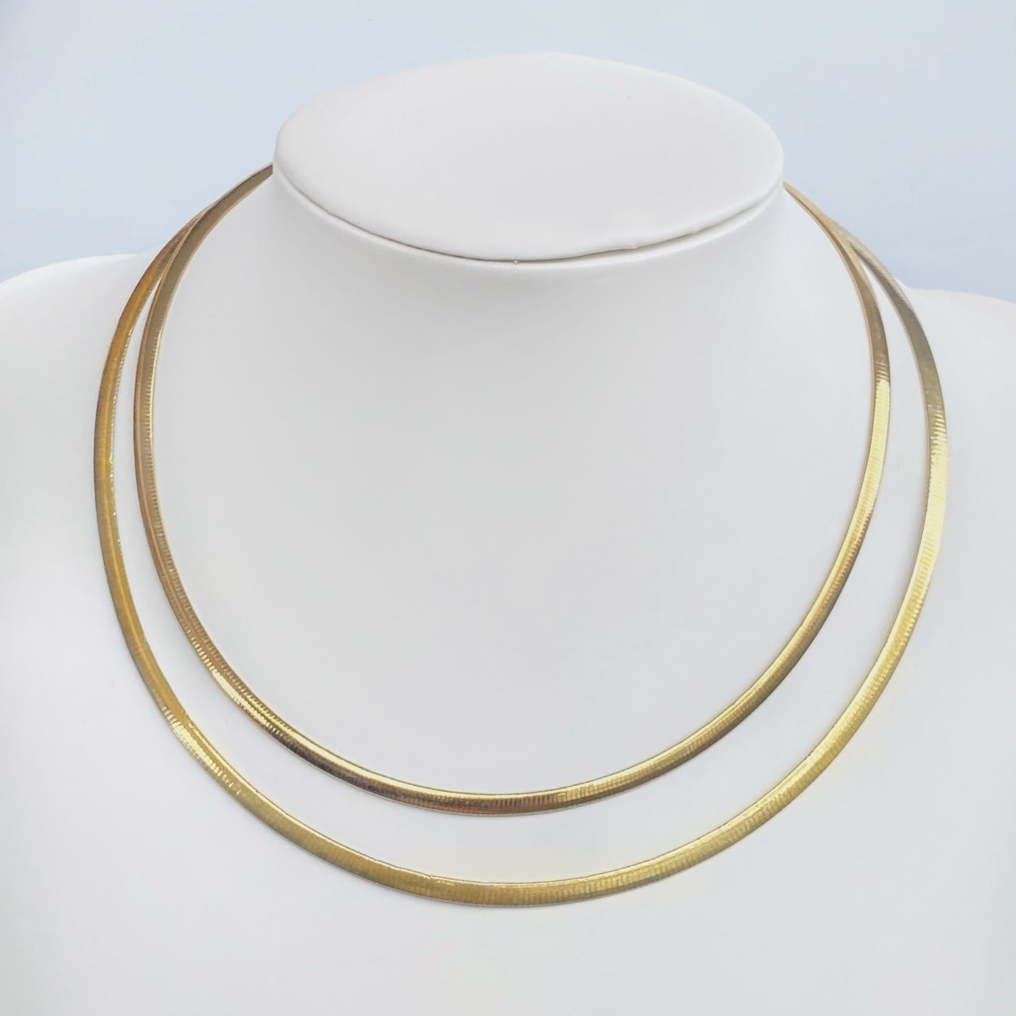 Two Tone Reversible Italian Sterling Silver Omega Chain with 14K Gold Plated Side 4mm Wide 20” Long