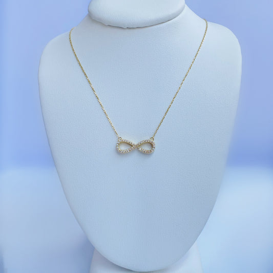 10K Gold CZ Infinity Necklace