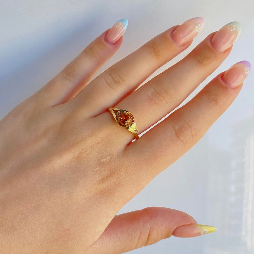 Gold Vermeil Topaz White Sapphire Loop Ring