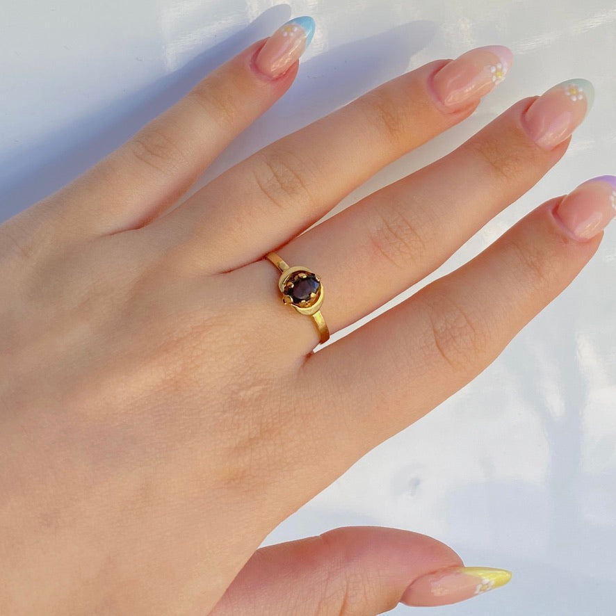 Gold Vermeil Smokey Topaz Ring
