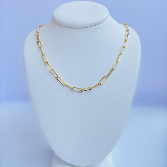 10K Gold Paperclip Necklace