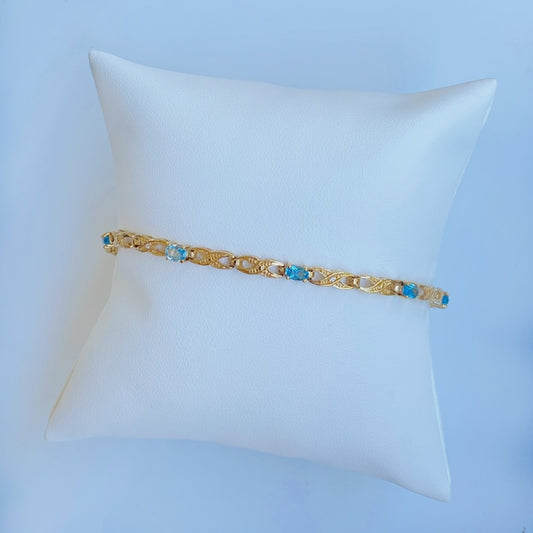 Gold Vermeil Blue Topaz Infinity Bracelet