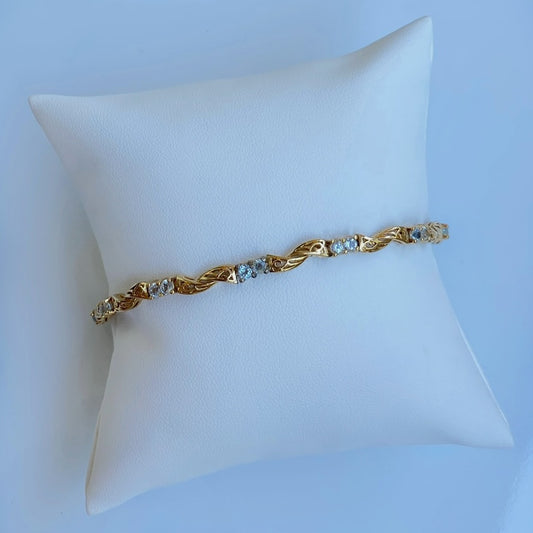 Gold Vermeil Aquamarine Wave Bracelet