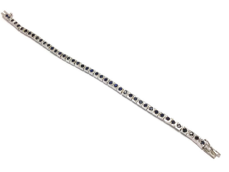 Sapphire Sterling Silver Tennis Bracelet