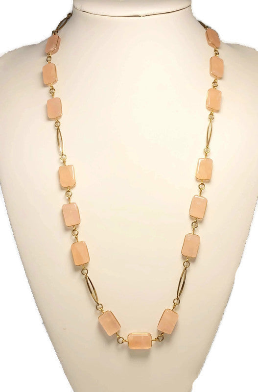 Rose Quartz Station Necklace