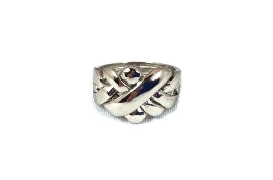 Puzzle Ring 4 Piece Wide Style Sterling Silver