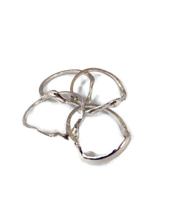 Puzzle Ring 4 Piece Wide Style Sterling Silver