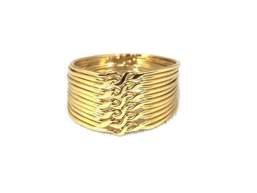 Puzzle Ring 12 Piece Sterling Silver 14K Gold Plated