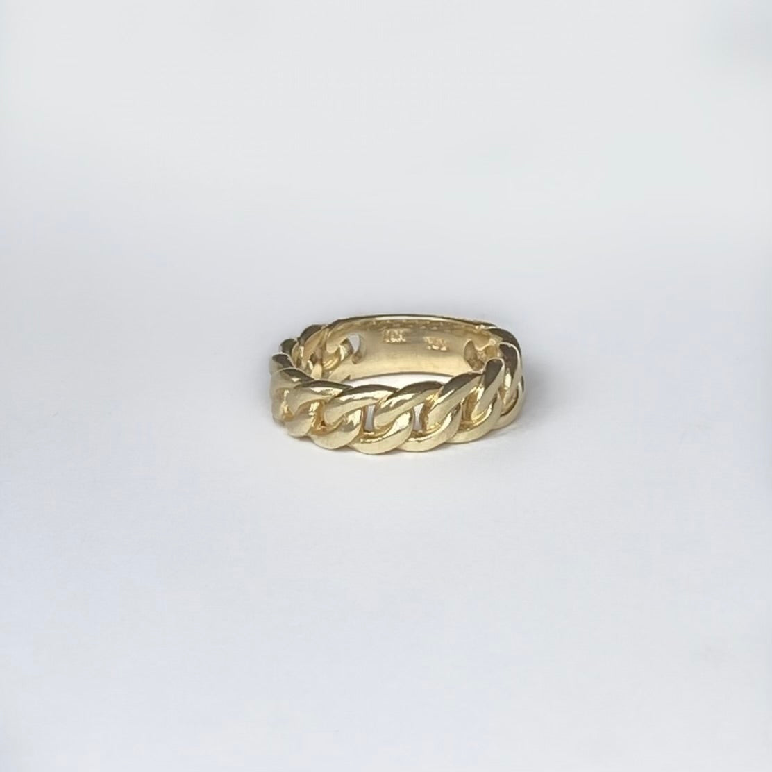 10K Gold Reversible Chain Link ID Plate Ring