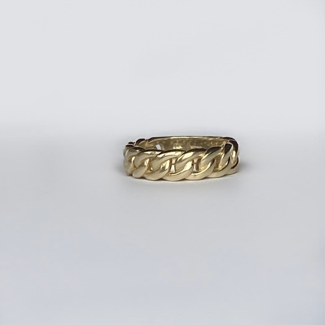 10K Gold Reversible Chain Link ID Plate Ring