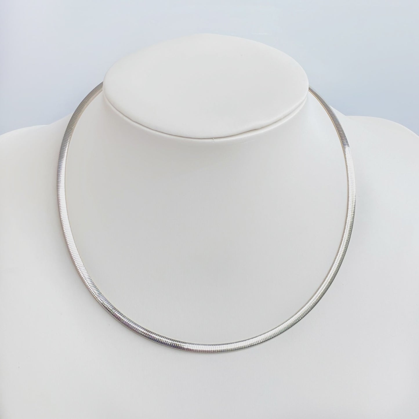 Two Tone Reversible Italian Sterling Silver Omega Chain with 14k Gold Plated Side 4mm Wide 18” Long