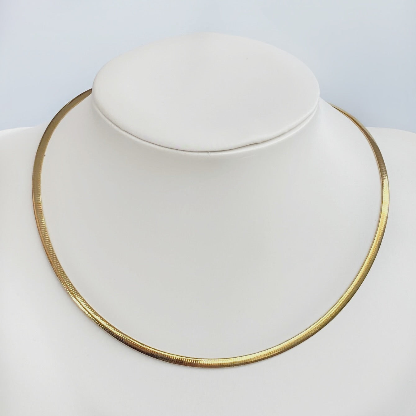Two Tone Reversible Italian Sterling Silver Omega Chain with 14k Gold Plated Side 4mm Wide 18” Long