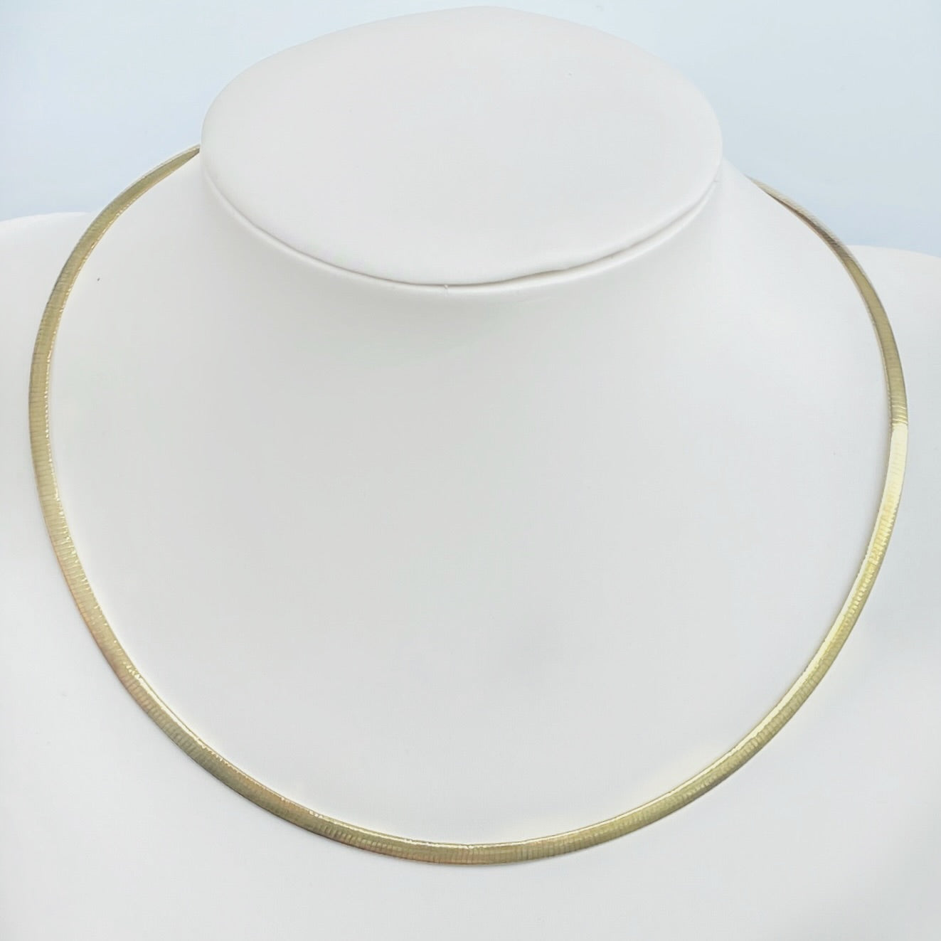 Two Tone Reversible Italian Sterling Silver Omega Chain with 14K Gold Plated Side 4mm Wide 20” Long