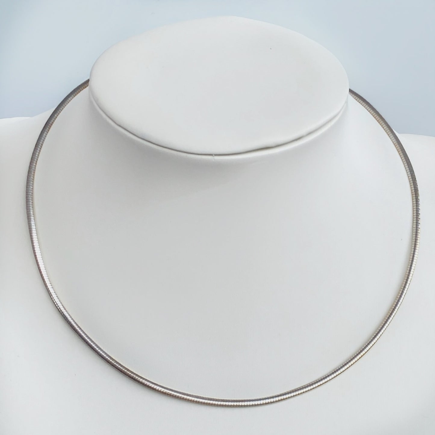 Two Tone Reversible Sterling Silver Omega  Chain with 14K Gold Plated Side 3mm Wide 18” Long