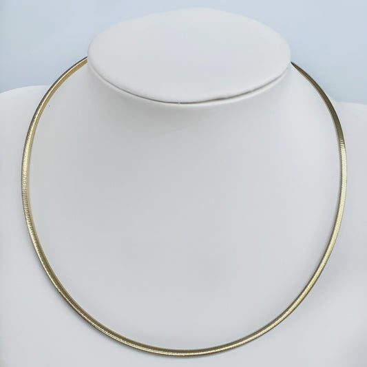 Two Tone Reversible Sterling Silver Omega Chain with 14K Gold Plated Side 3mm Wide 20” Long