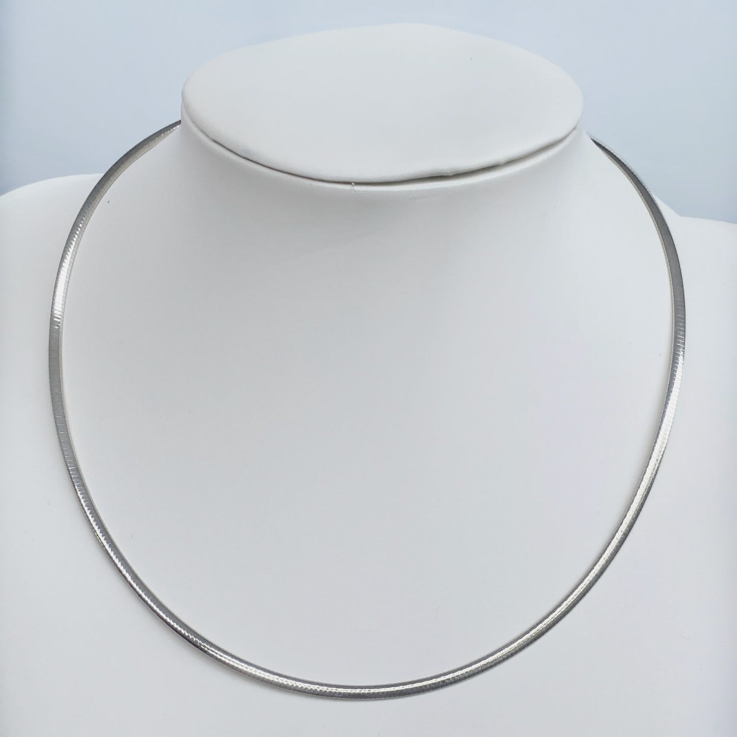 Two Tone Reversible Sterling Silver Omega Chain with 14K Gold Plated Side 3mm Wide 20” Long