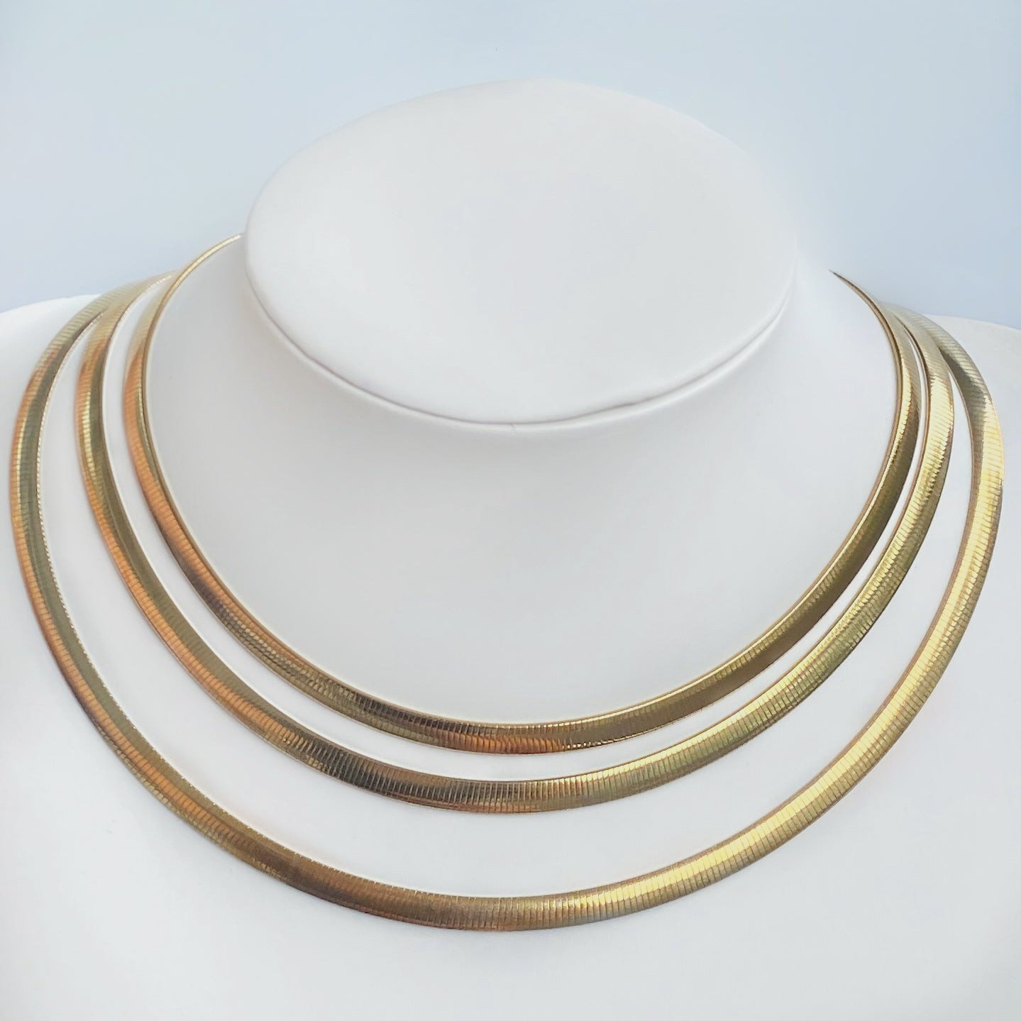 Two Tone Reversible Sterling Silver Omega Chain With 14K Gold Plated Italian 6mm Wide 18 Chain