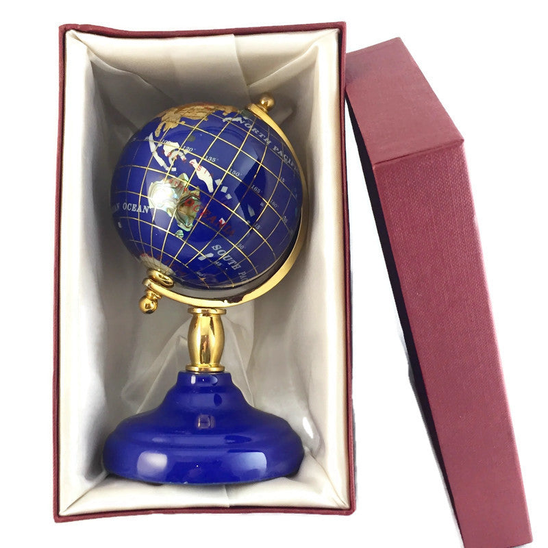 Gem Globe Lapis Ocean on a Lapis Stand 80mm