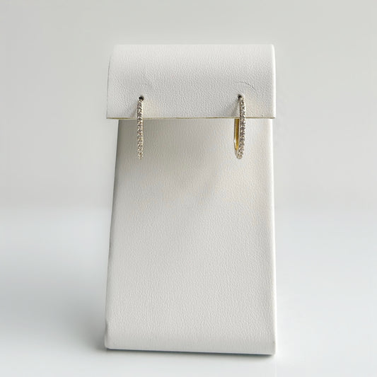 10K Gold Medium Thin C.Z. Oval Hoops