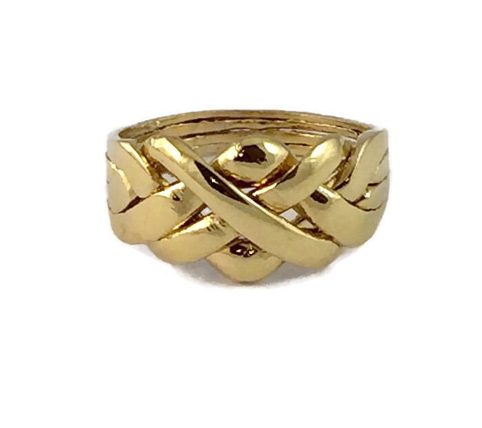 Puzzle Ring 4 Piece Sterling Silver 14K Gold Plated